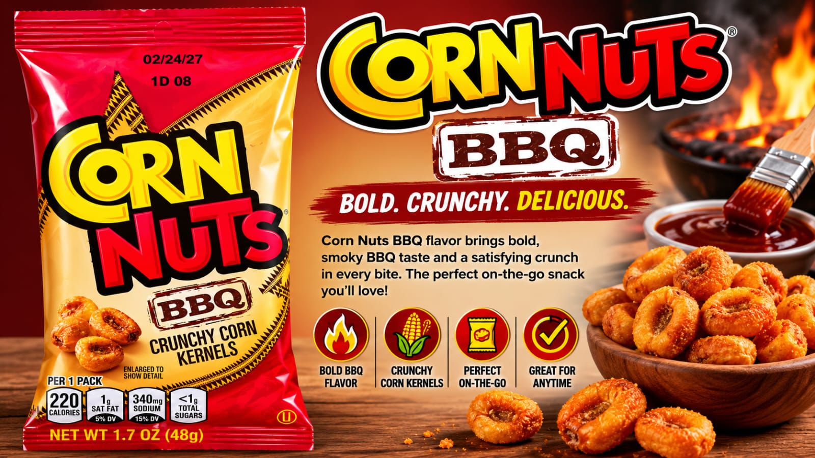 Corn Nuts BBQ Crunchy Corn Kernels – 1.7 oz
