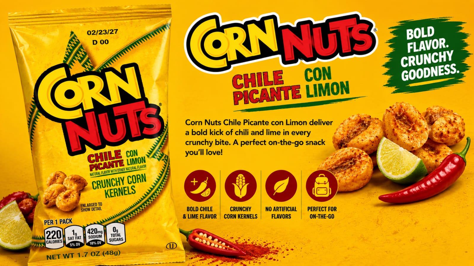 Corn Nuts Chile Picante con Limón Crunchy Corn Kernels – 1.7 oz