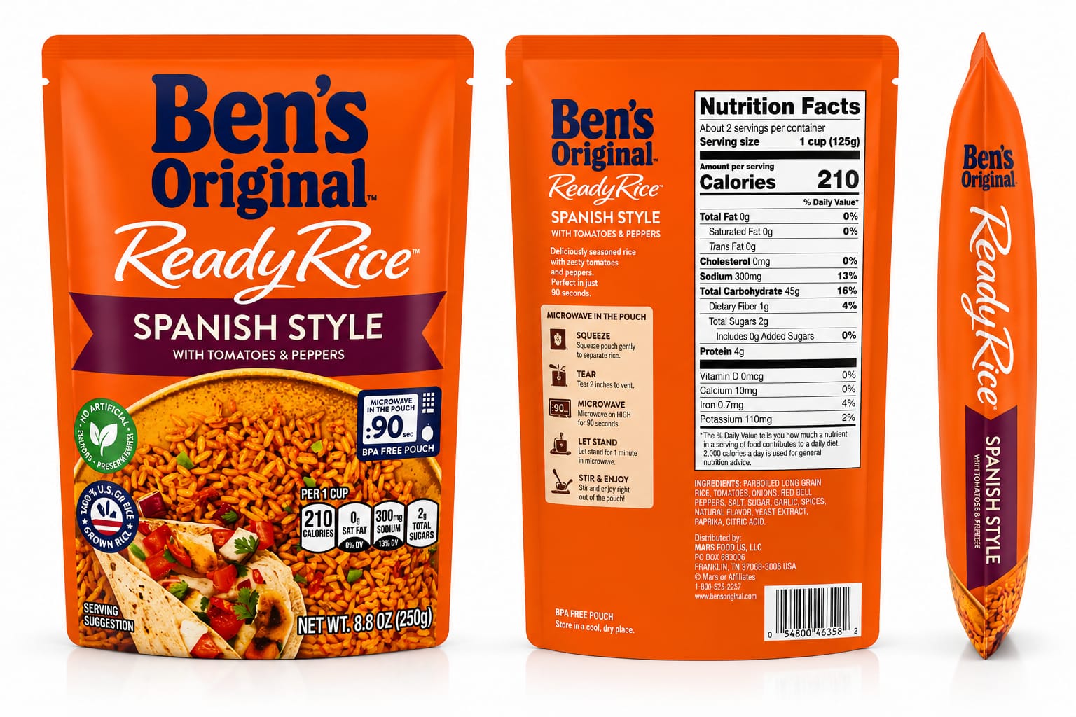 Ben's Original Ready Rice Spanish Style with Tomatoes & Peppers – 8.8 oz