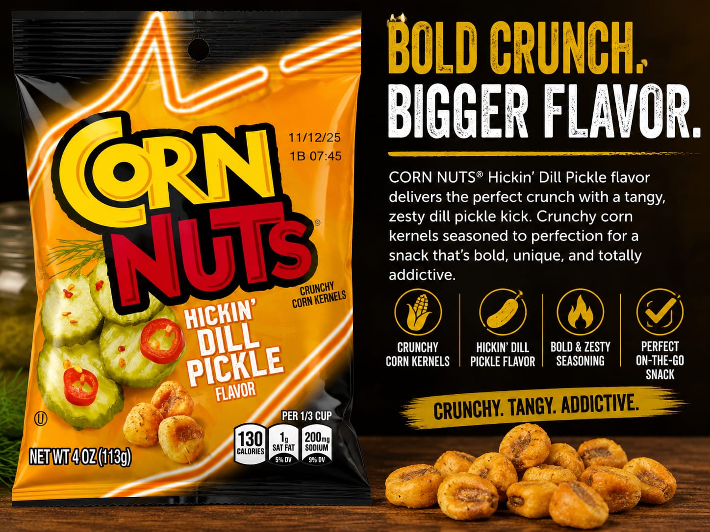 Corn Nuts Hickin' Dill Pickle Crunchy Corn Kernels – 4 oz